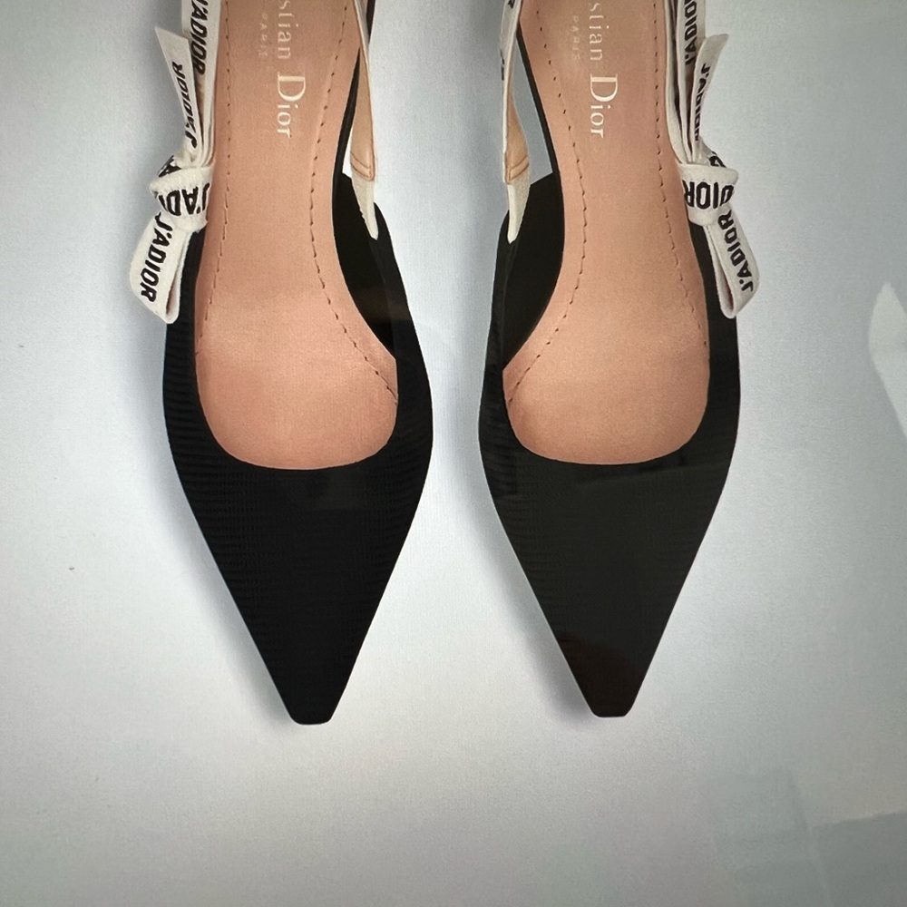 Dior Black Kitten Heels with Decorative Bow - Picture 1 of 11
